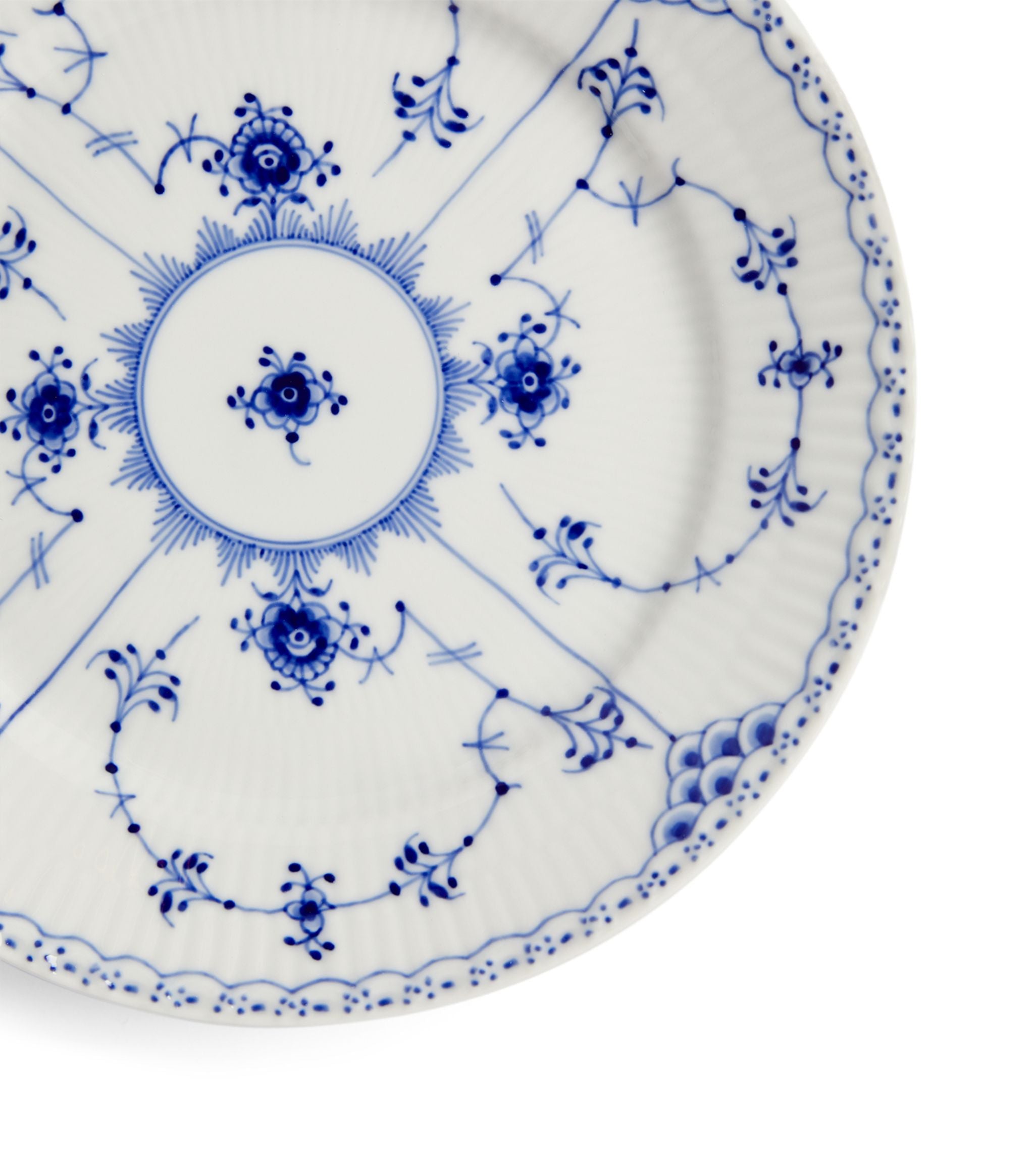 BLUE FLUTED HL PLATE 19CM GOODS Harrods   