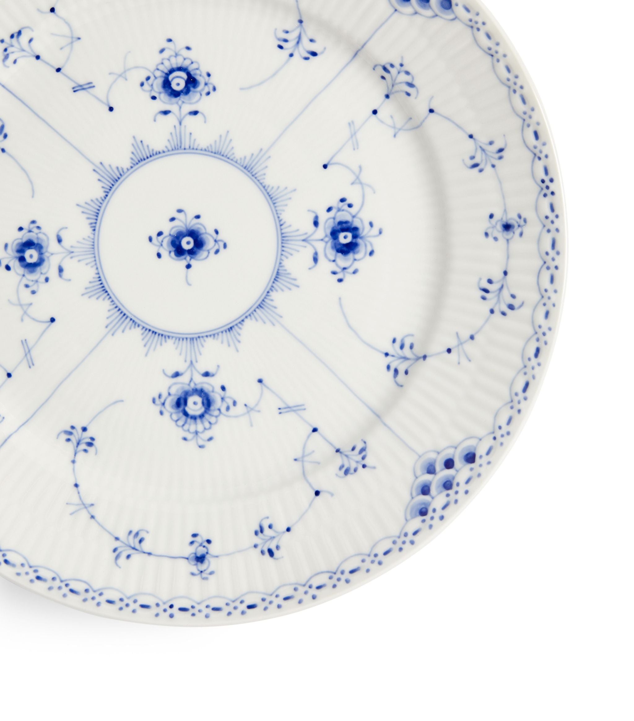 BLUE FLUTED HL PLATE 22CM GOODS Harrods   