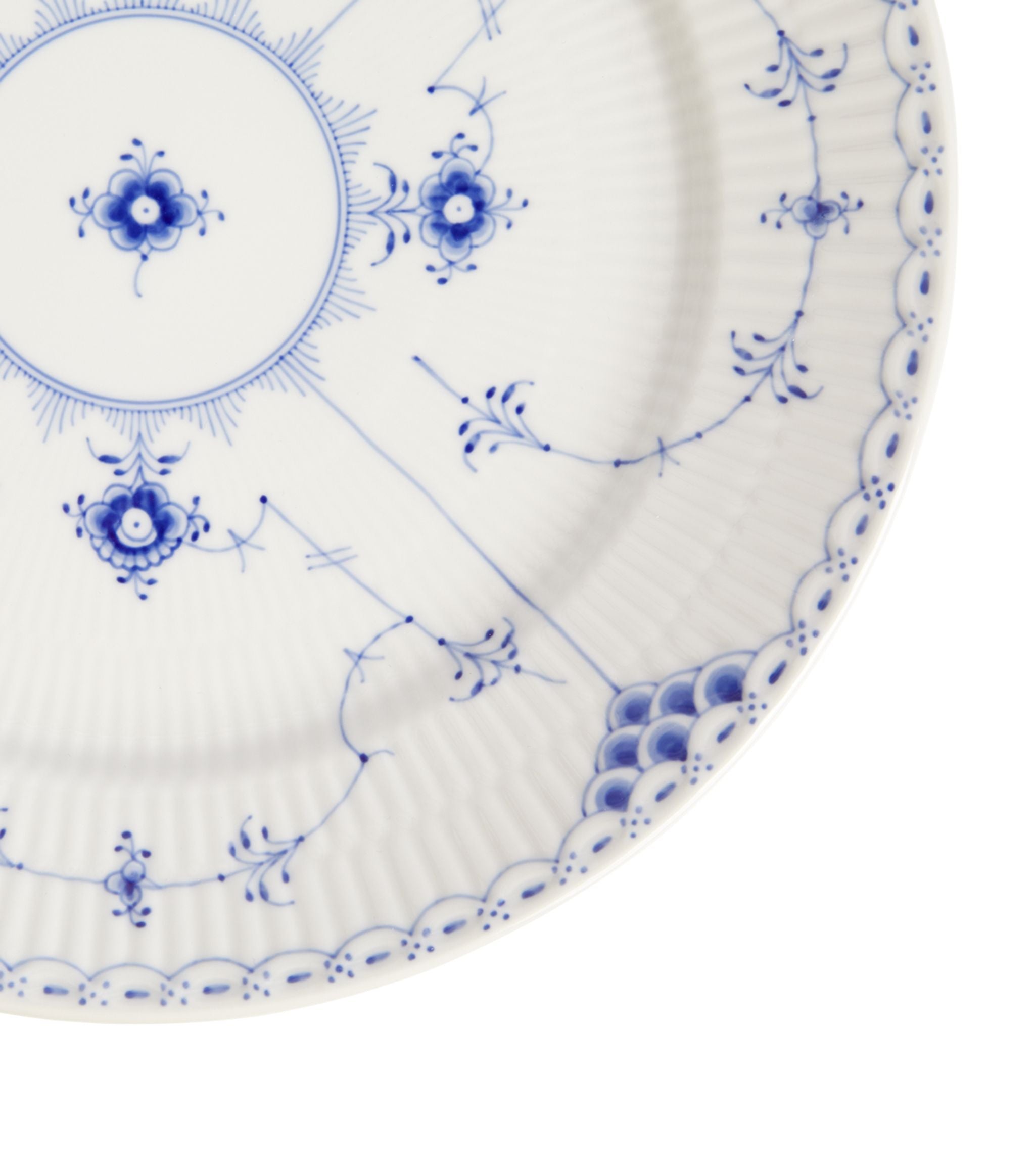 BLUE FLUTED HL PLATE 27CM GOODS Harrods   