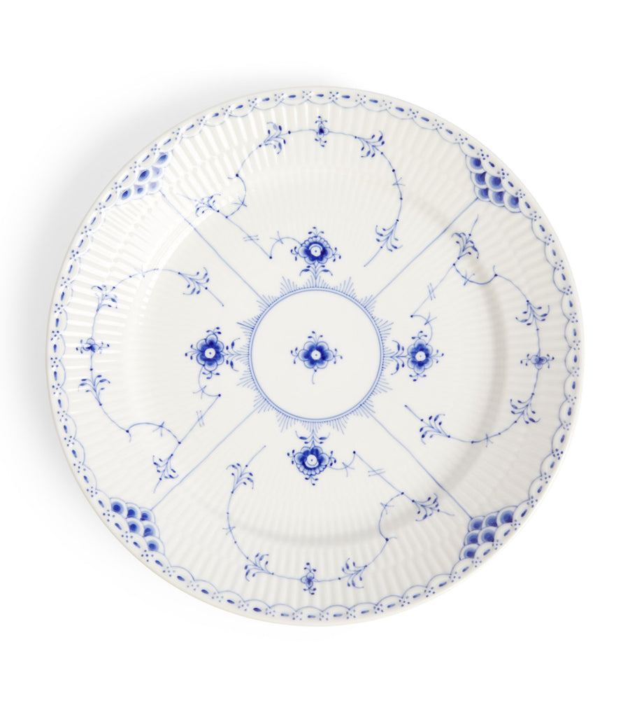 BLUE FLUTED HL PLATE 27CM