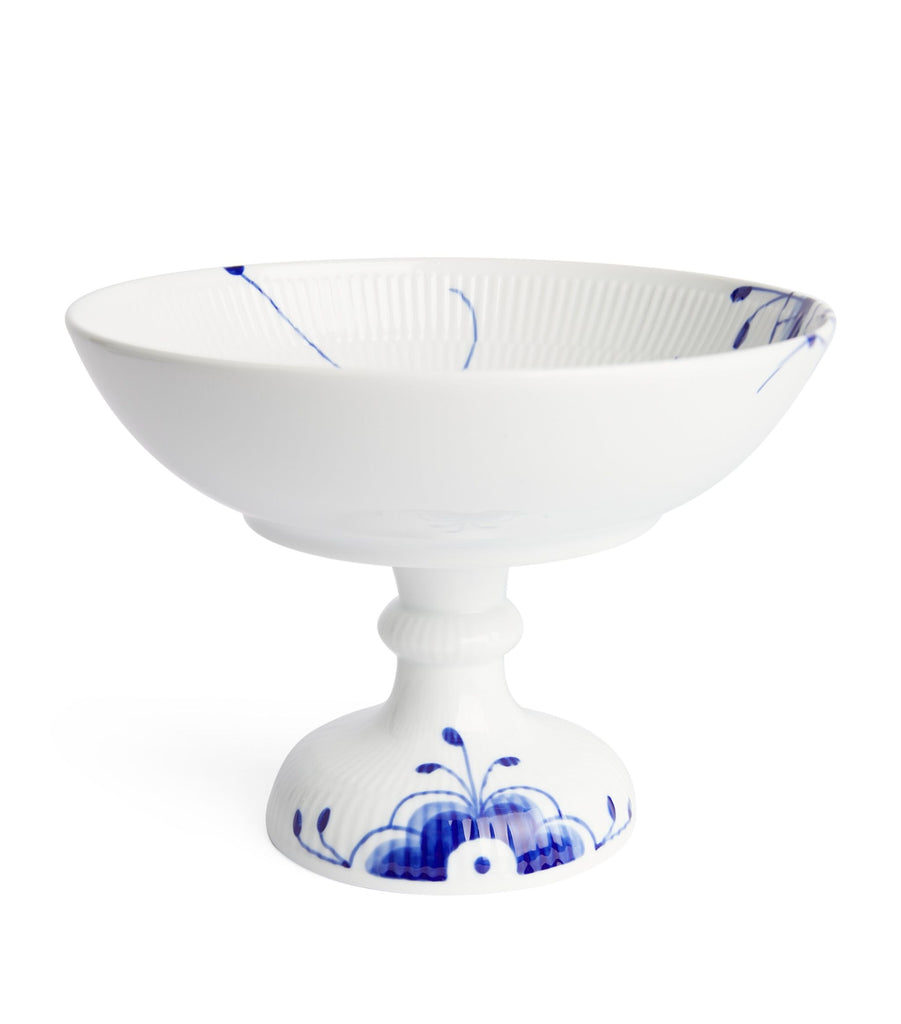 Blue Fluted Mega Footed Bowl (21cm)