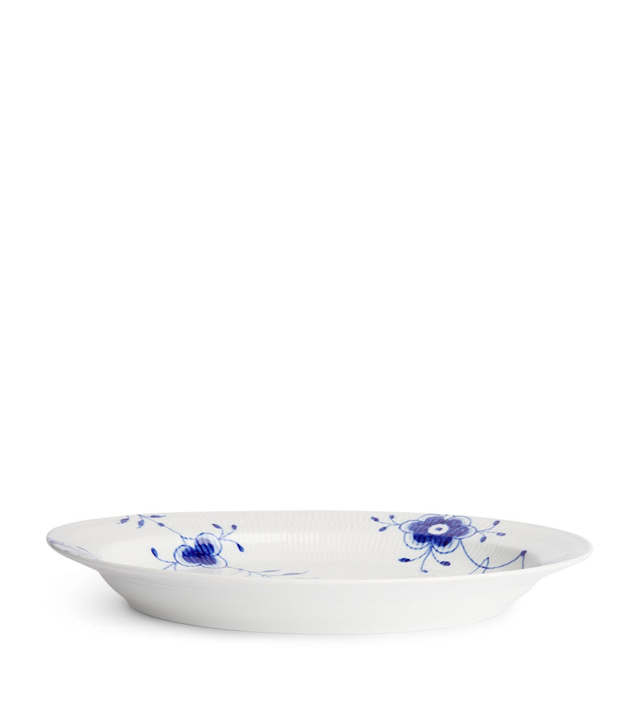 Blue Fluted Mega Oval Dish (36.5cm)