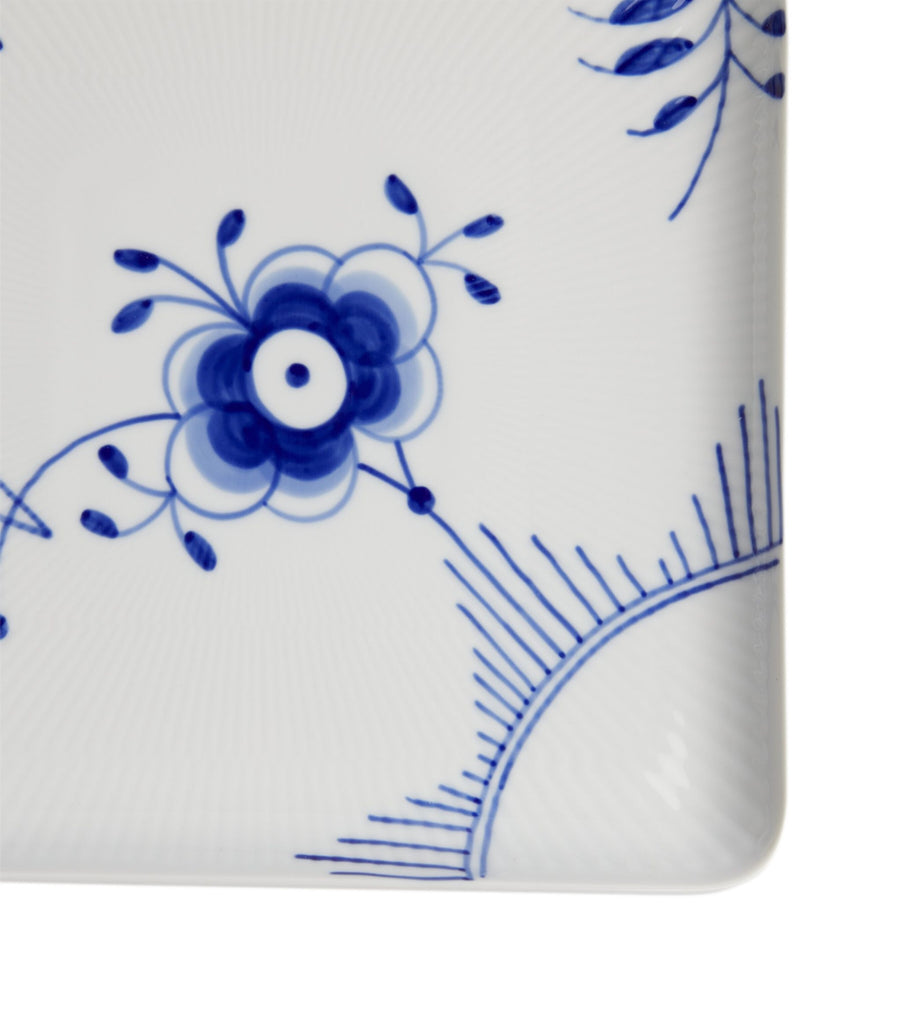 Blue Fluted Mega Square Plate (20cm)