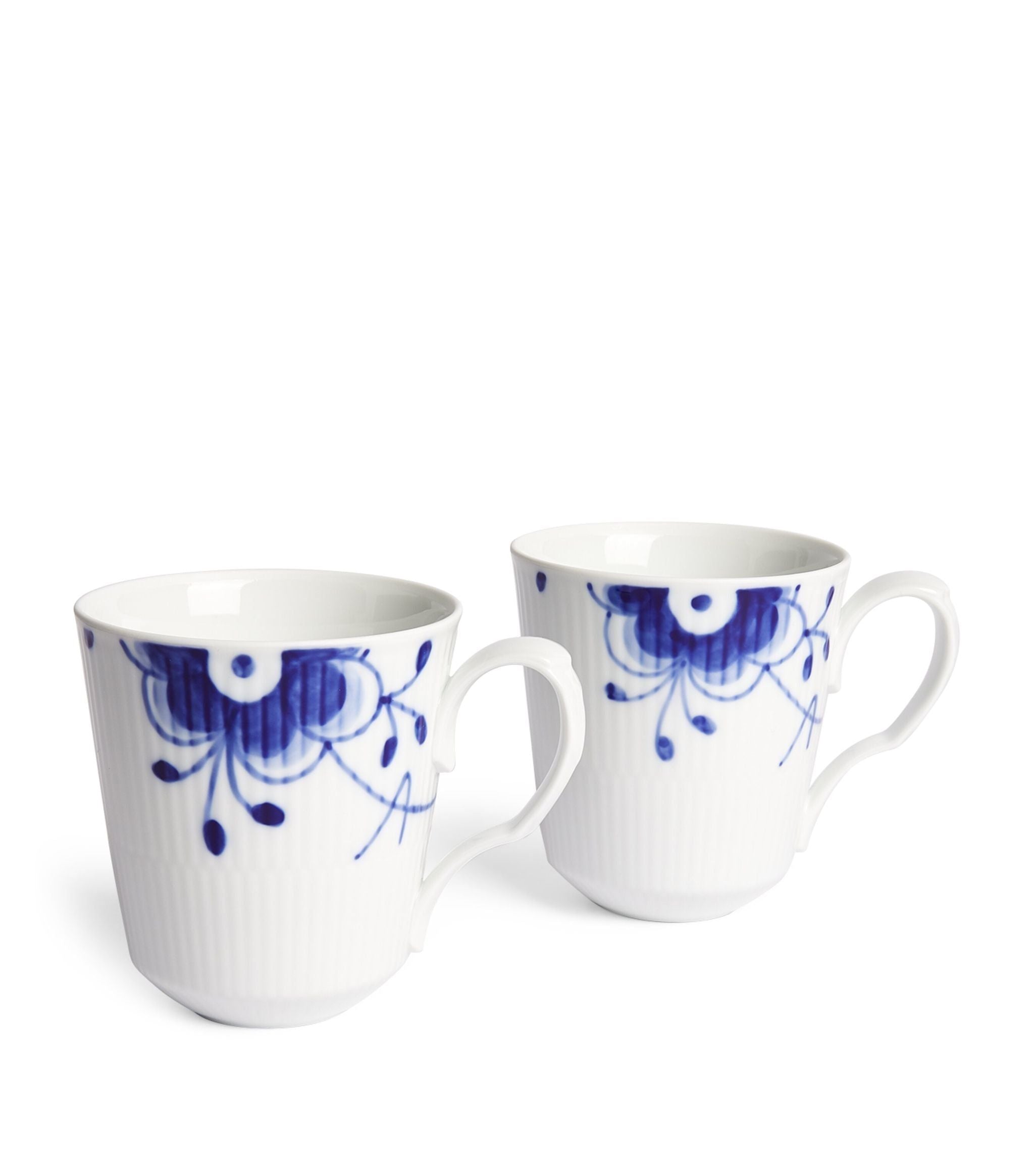 Set of 2 Blue Fluted Mega Mugs (370ml) GOODS Harrods   