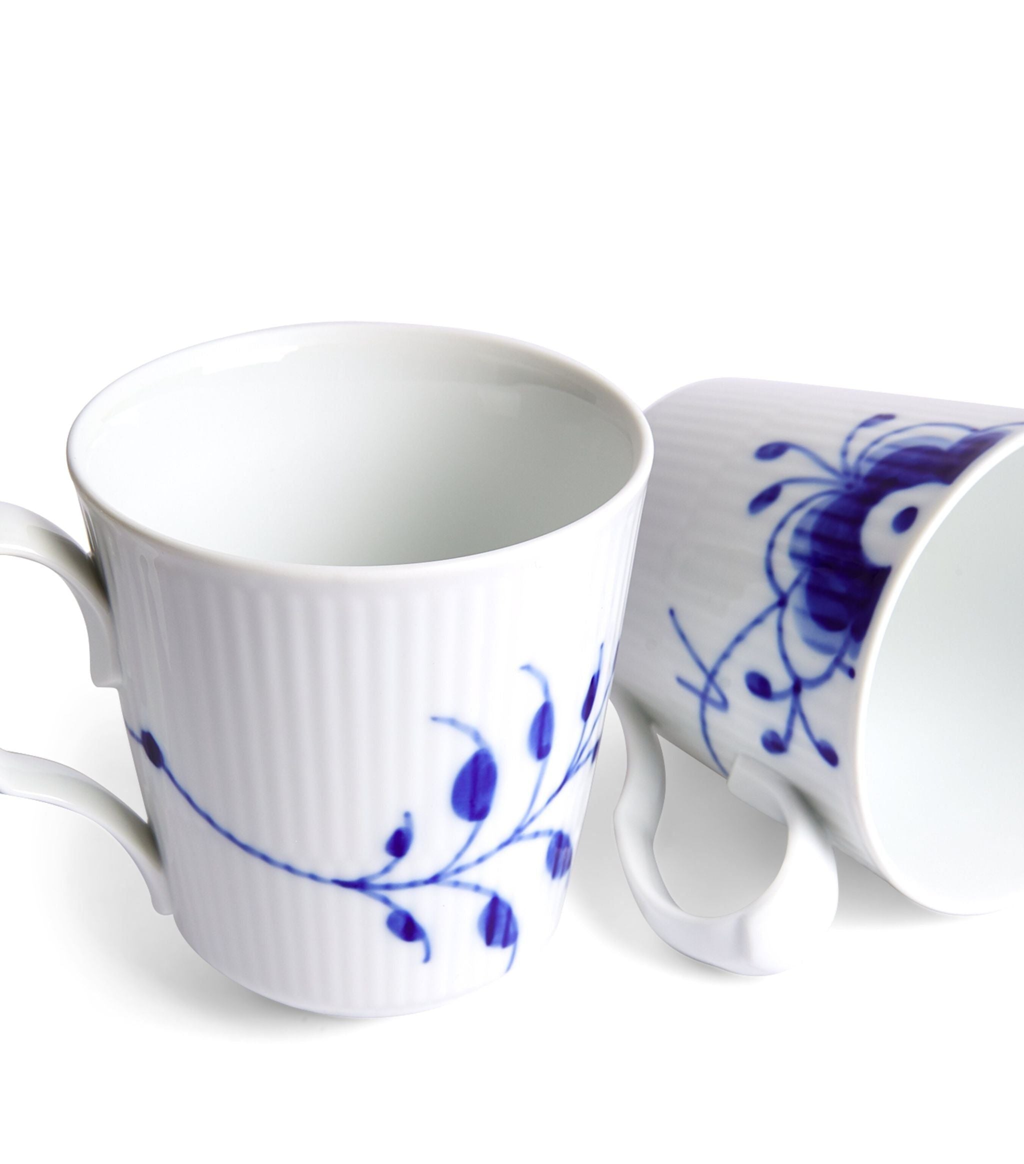 Set of 2 Blue Fluted Mega Mugs (370ml) GOODS Harrods   