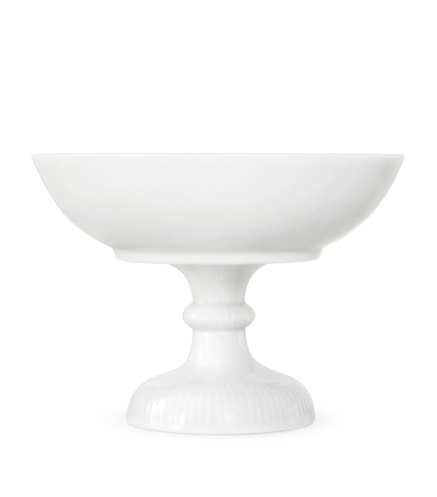 White Fluted Bowl on Foot (21cm)