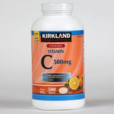 Kirkland Signature Chewable Once Daily Vitamin C, 500 Tablets (16 Months Supply) Vitamins Costco UK   