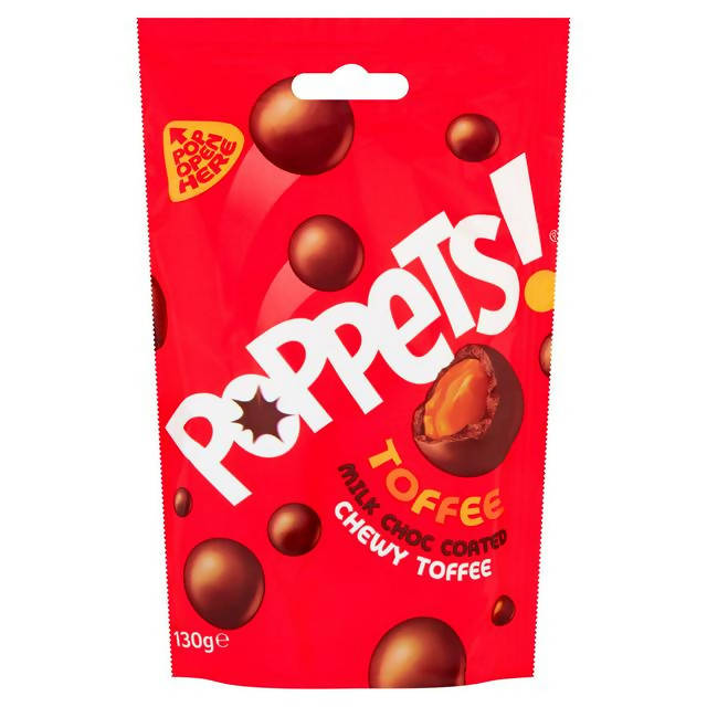 Poppets Toffee Milk Choc Coated Chewy Toffee 130g