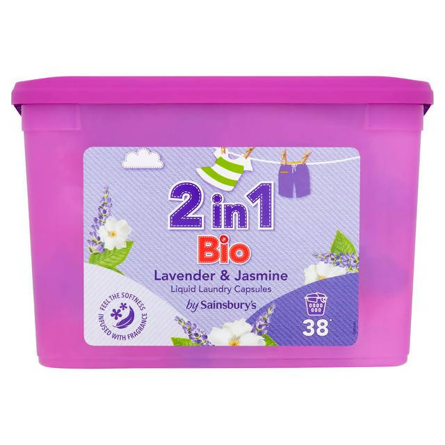 Sainsbury's 2 in 1 Lavender & Jasmine Liquid Laundry Capsules (38 Washes)