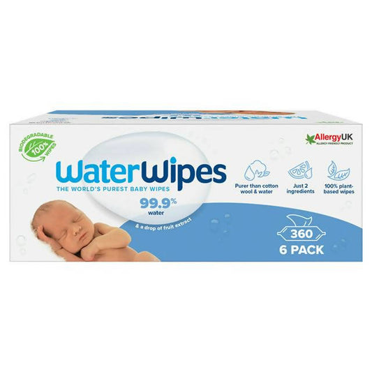 Waterwipes Sensitive Biodegradable Baby Wipes 6x60 baby wipes Sainsburys   