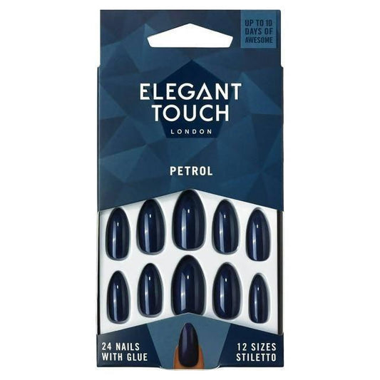 Elegant Touch Polish Petrol 24 Pack Nails 10 Sizes Beauty at home Sainsburys   