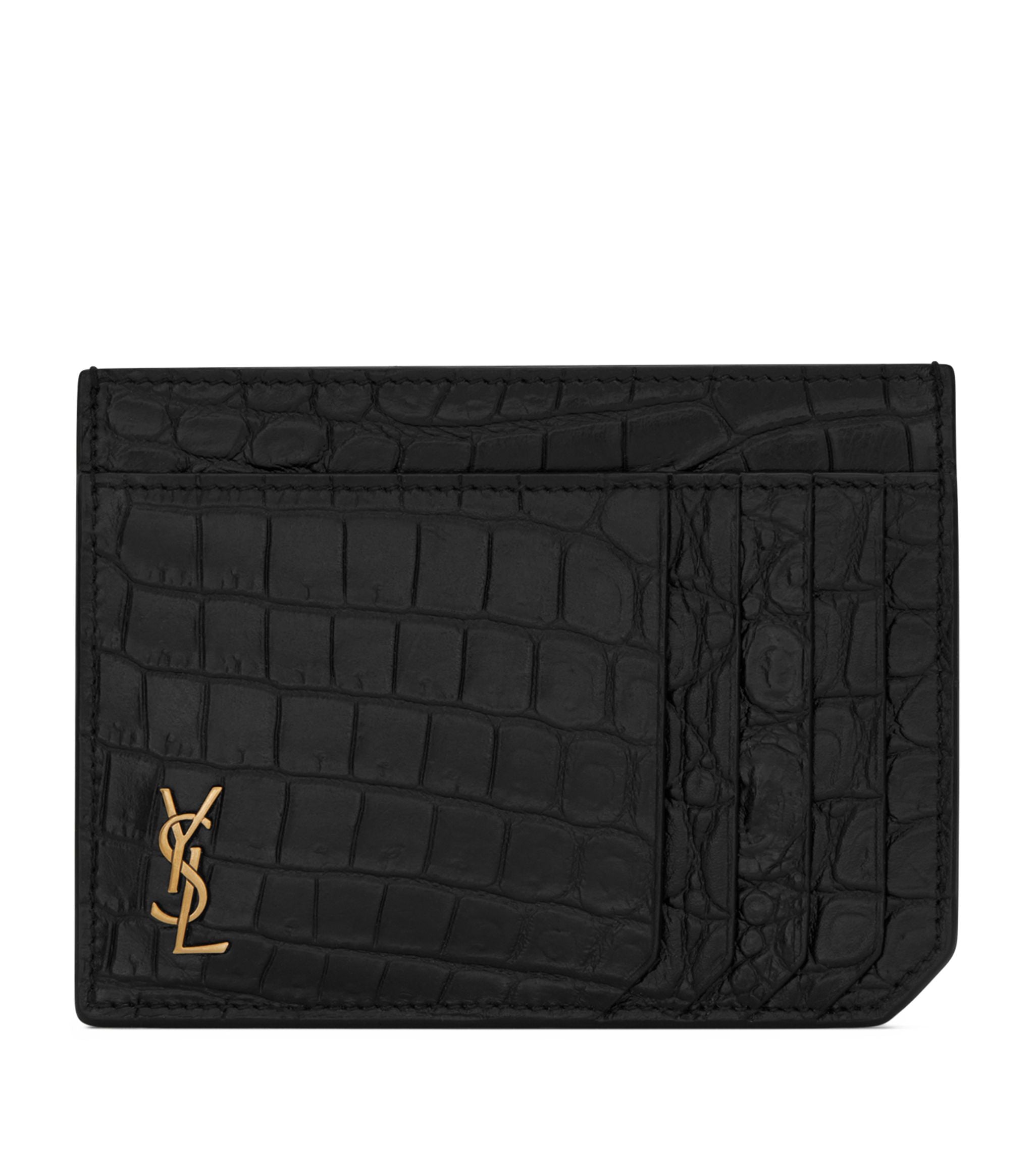 Croc-Embossed Leather Monogram Card Holder Miscellaneous Harrods   