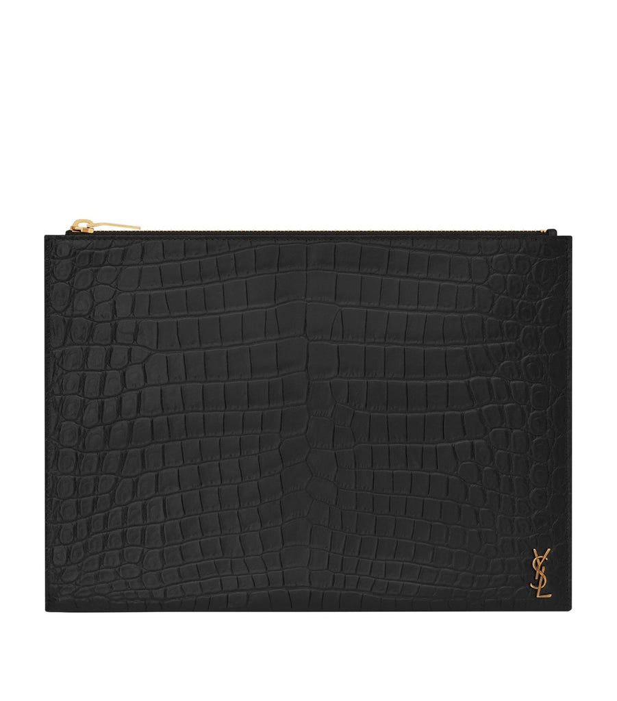 Croc-Embossed Monogram Document Case