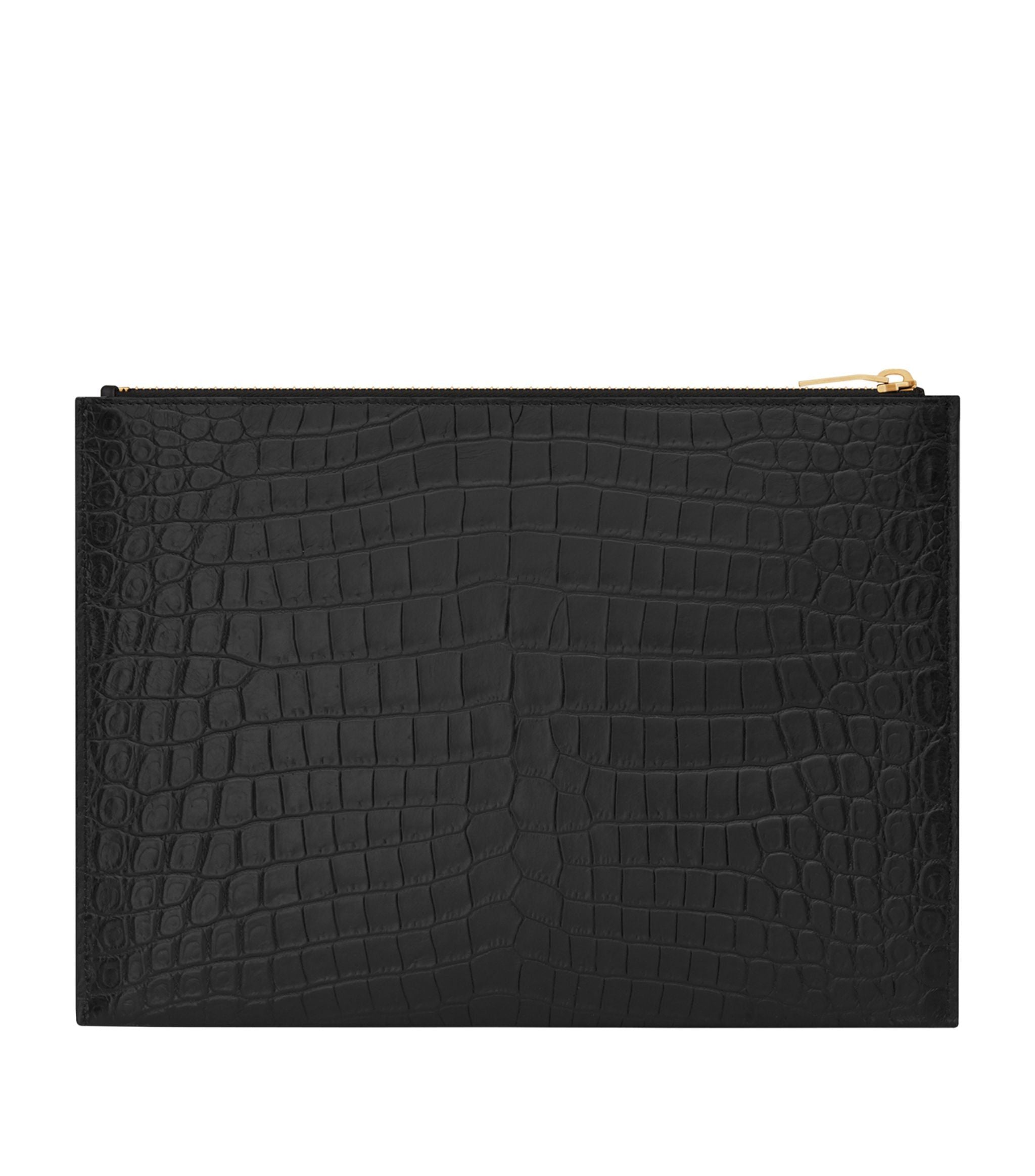 Croc-Embossed Monogram Document Case GOODS Harrods   