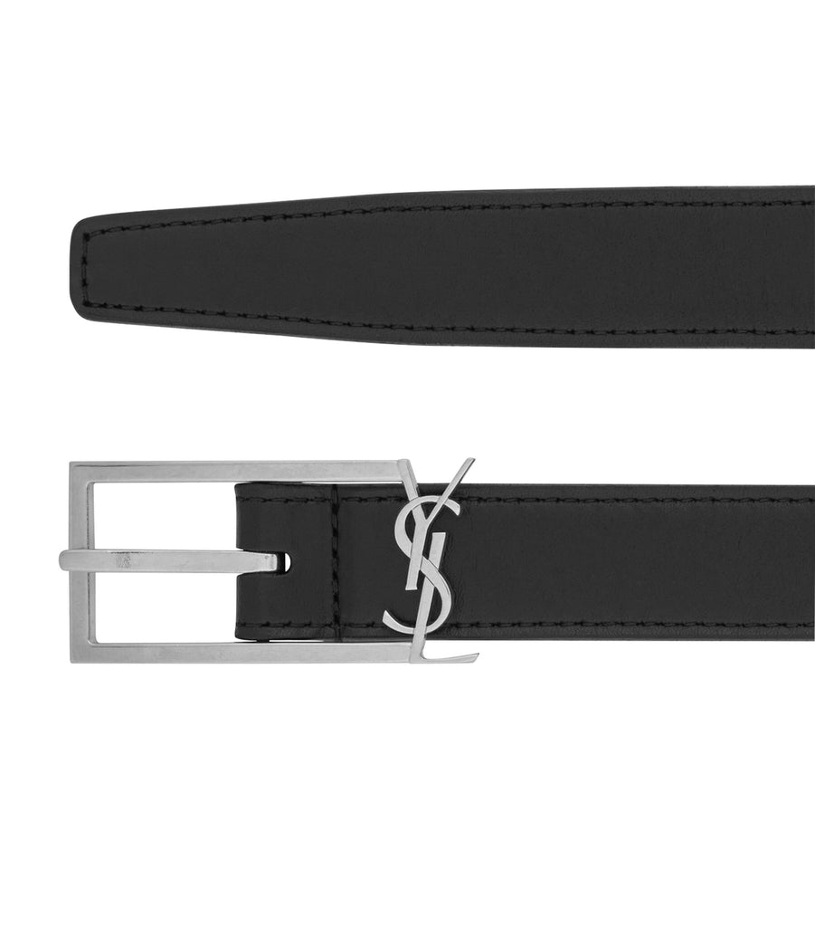 Leather YSL Monogram Belt