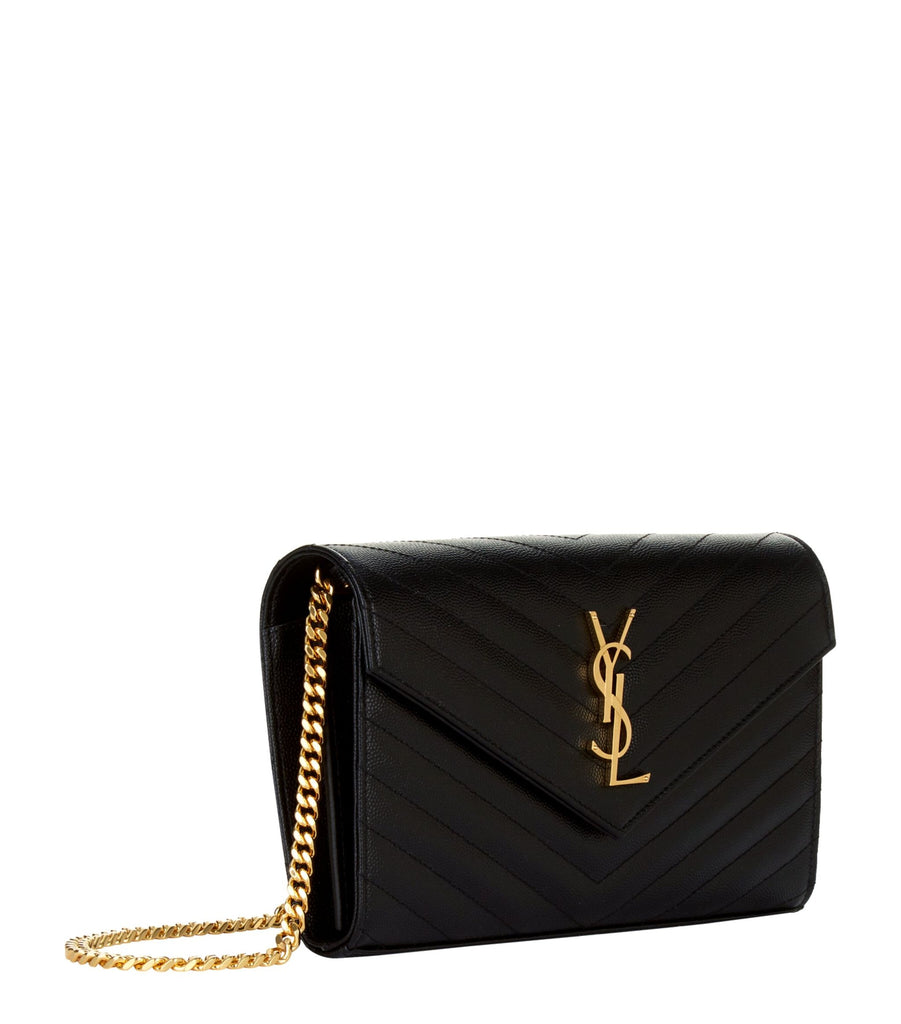 Monogram Saint Laurent Matelassé Chain Wallet