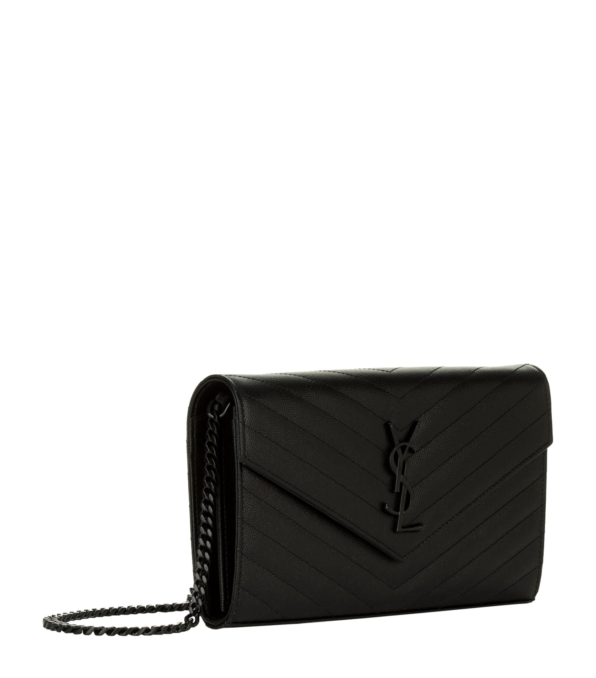 Monogram Saint Laurent Matelassé Chain Wallet GOODS Harrods   