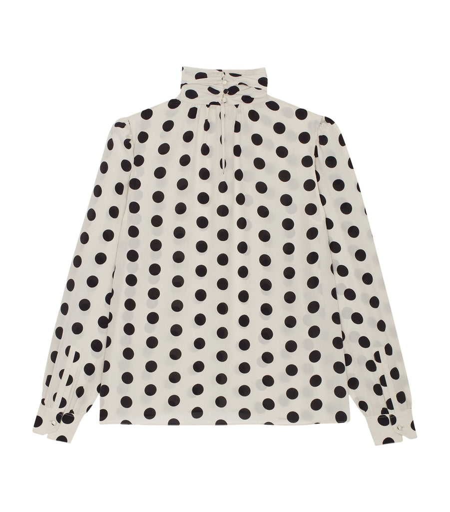 Silk Polka-Dot Blouse