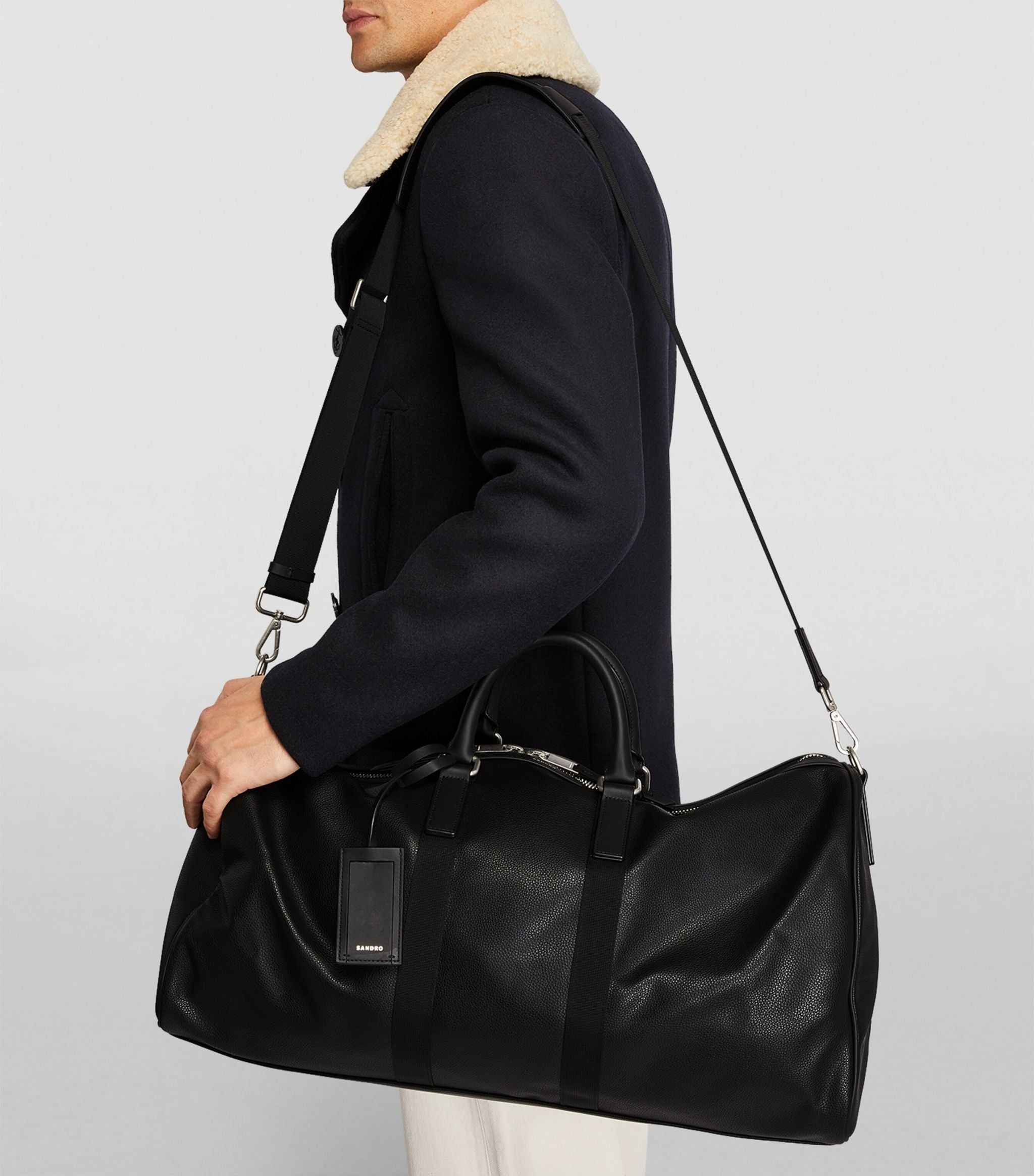 Faux leather 2025 duffle bag