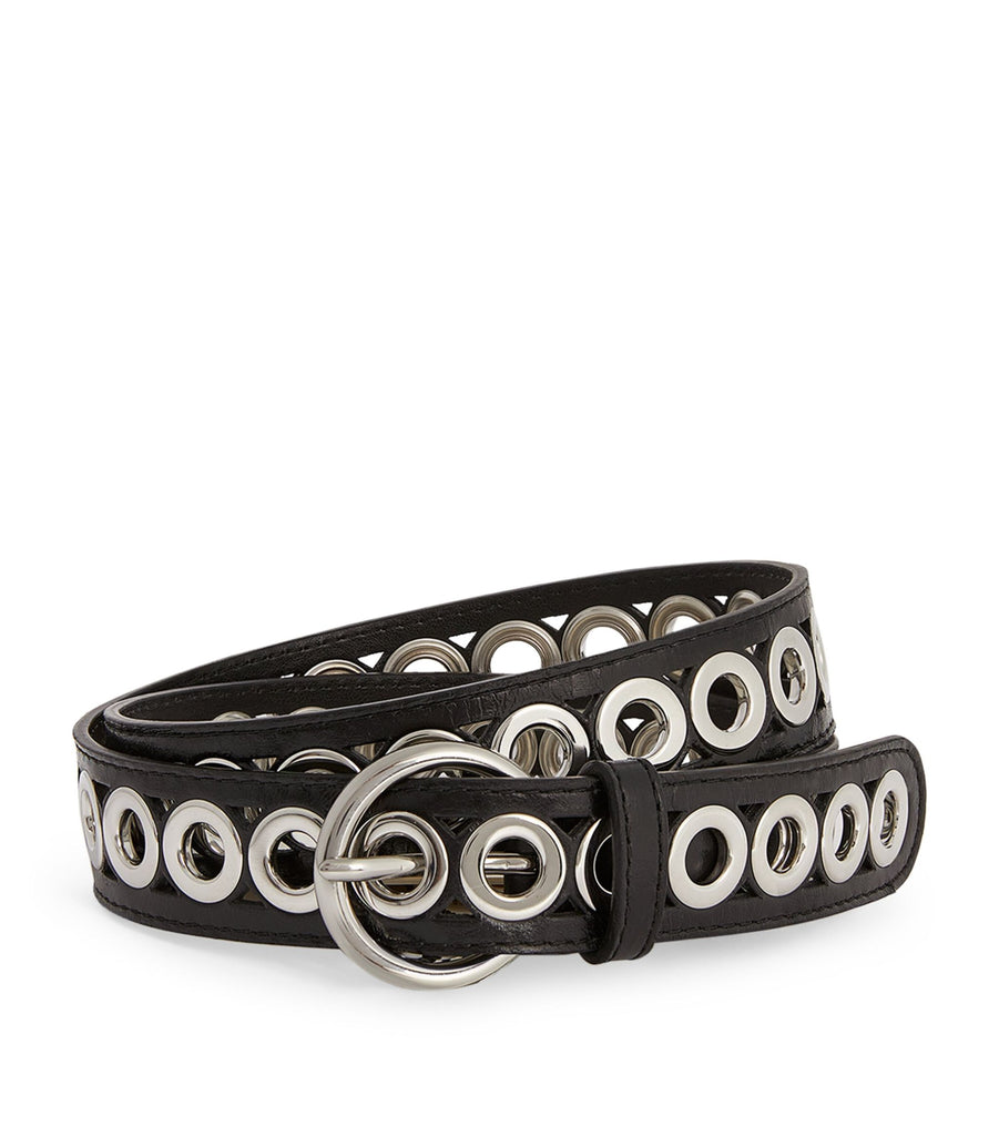 Leather Loop-Embellished Belt