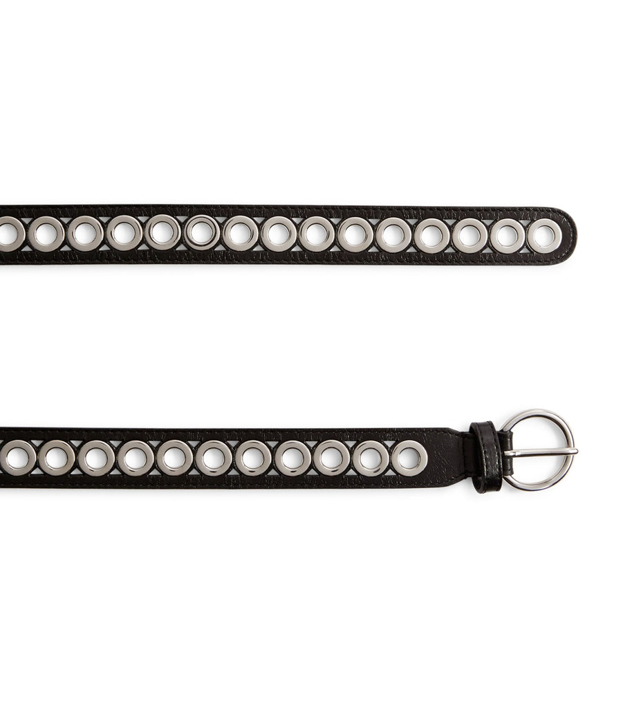 Leather Loop-Embellished Belt