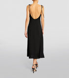 Ruched Tie-Shoulder Midi Dress Miscellaneous Harrods   