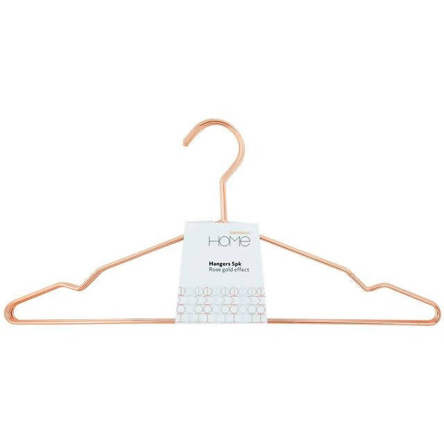 Sainsbury's Home Nordic Rose Gold Hangers 5pk Kitchen & Dining Sainsburys   