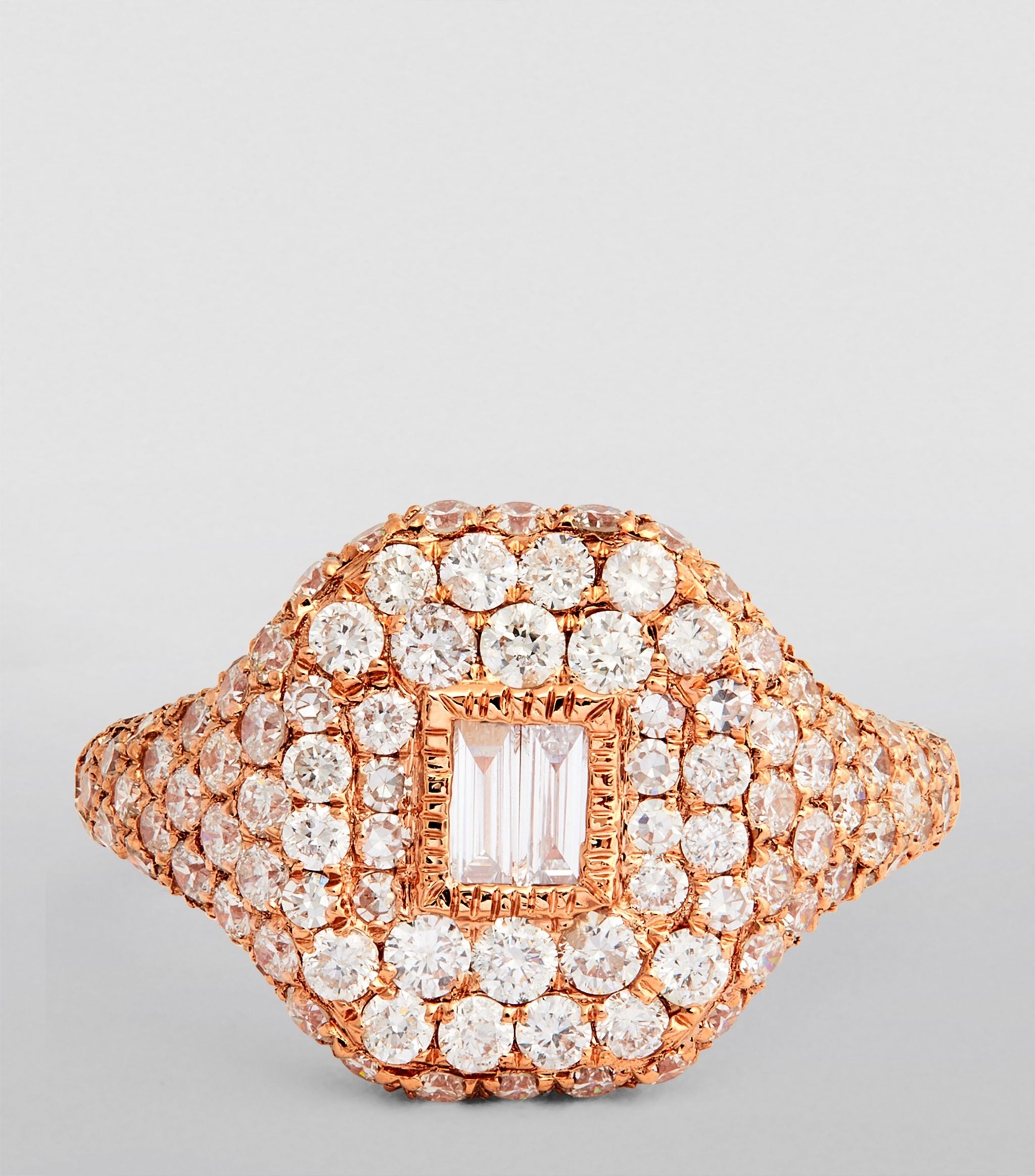 Rose Gold and Diamond New Modern Pinky Ring Miscellaneous Harrods   