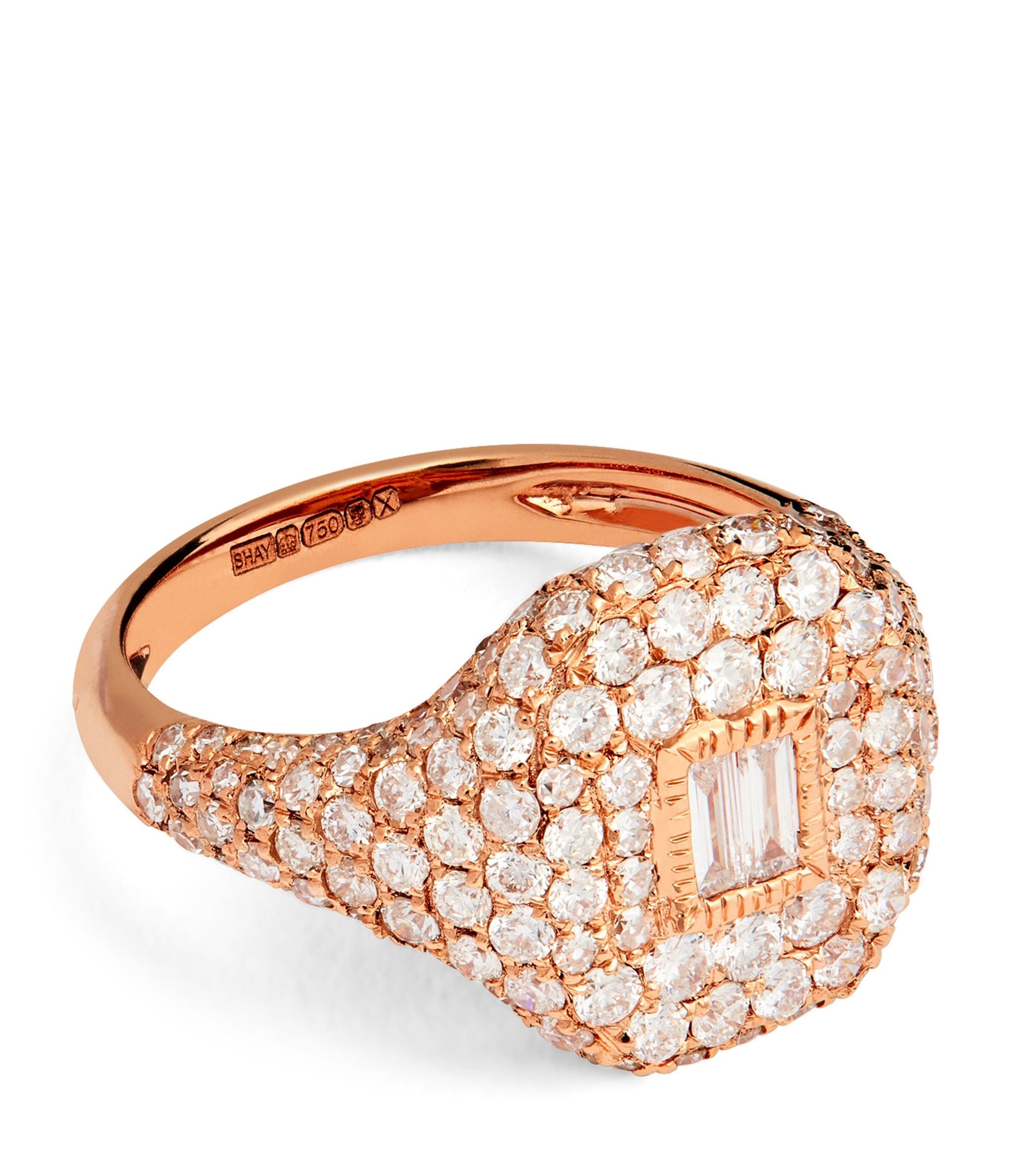 Rose Gold and Diamond New Modern Pinky Ring Miscellaneous Harrods   