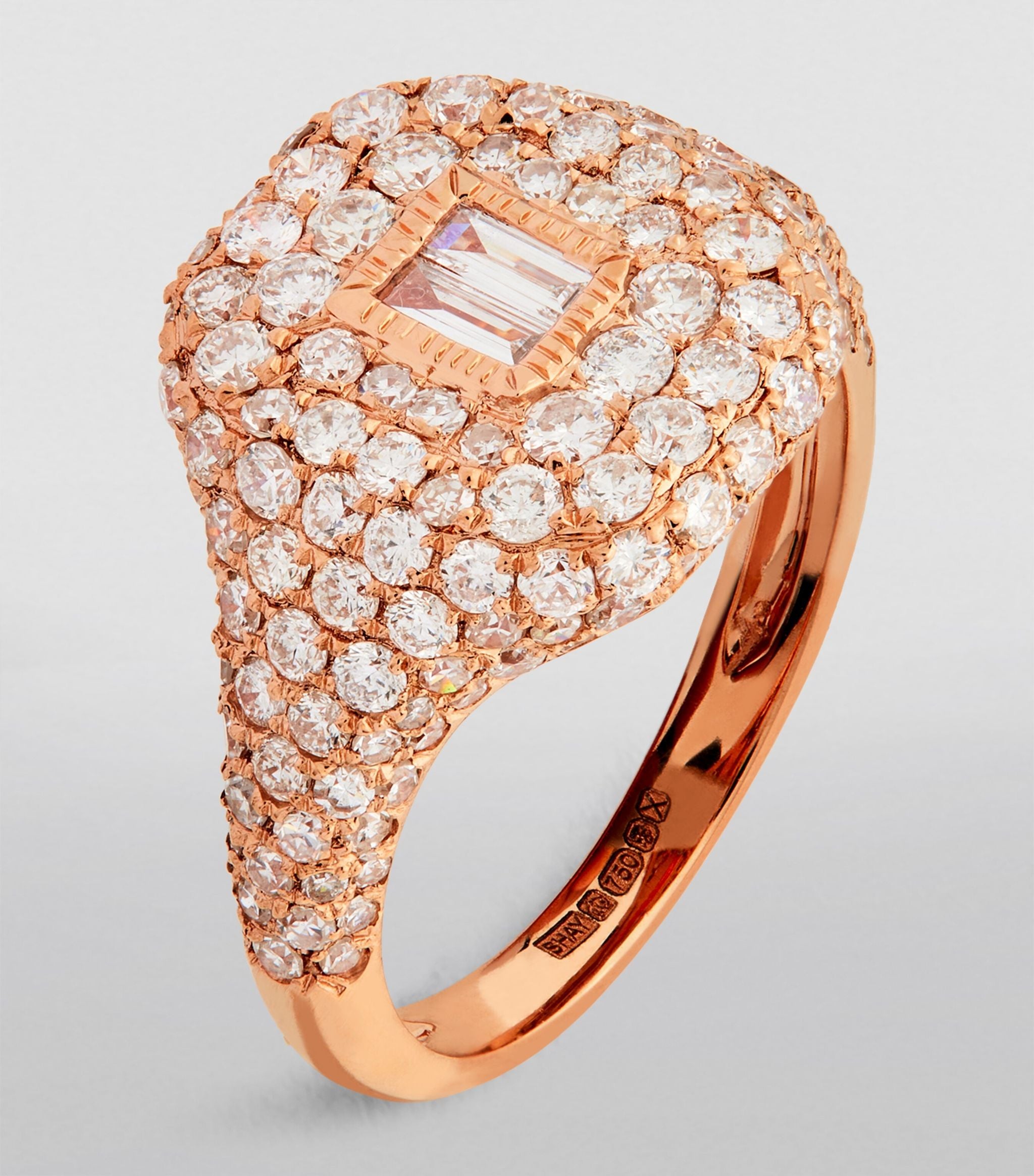 Rose Gold and Diamond New Modern Pinky Ring Miscellaneous Harrods   