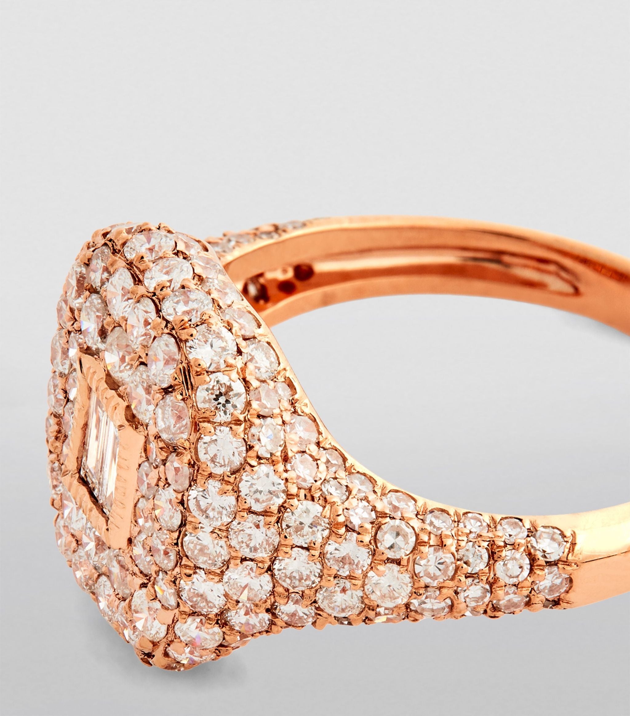 Rose Gold and Diamond New Modern Pinky Ring Miscellaneous Harrods   