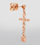 Rose Gold and Diamond Symbols Cross Drop Earrings GOODS Harrods   