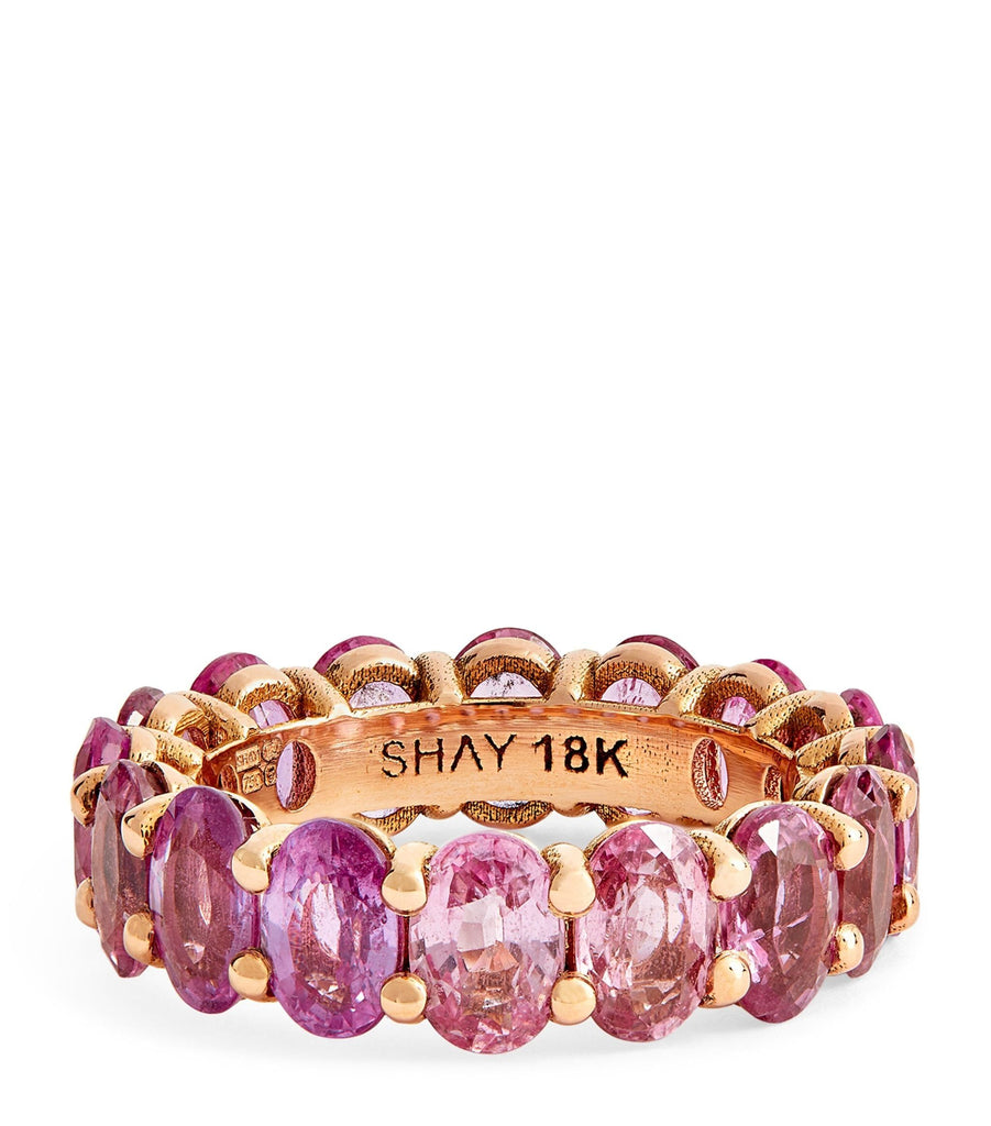 Rose Gold and Pink Sapphires Basics Eternity Ring