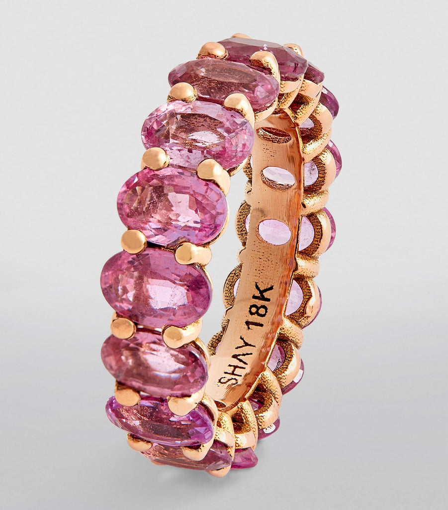 Rose Gold and Pink Sapphires Basics Eternity Ring