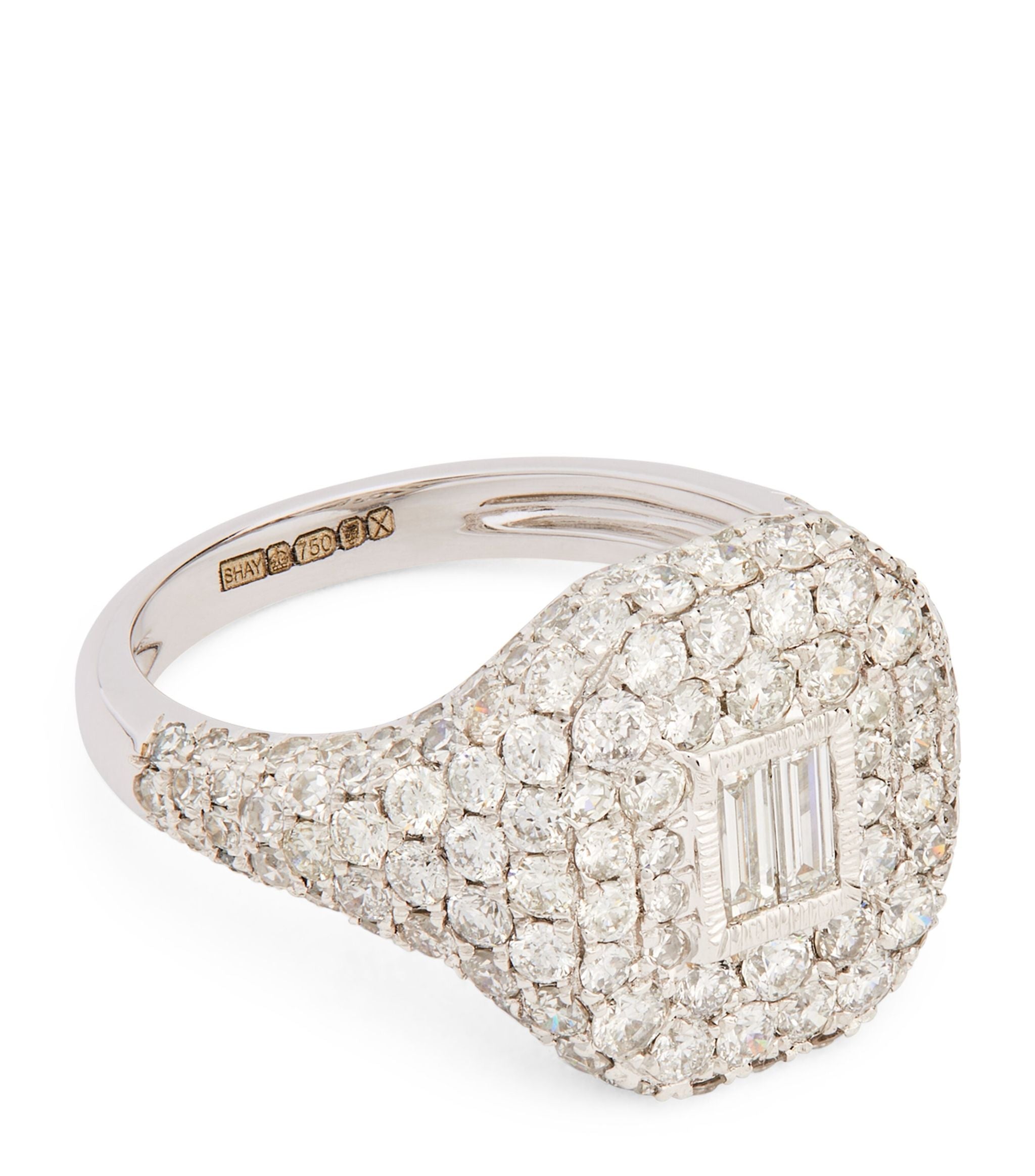 White Gold and Diamond Pinky Ring GOODS Harrods   