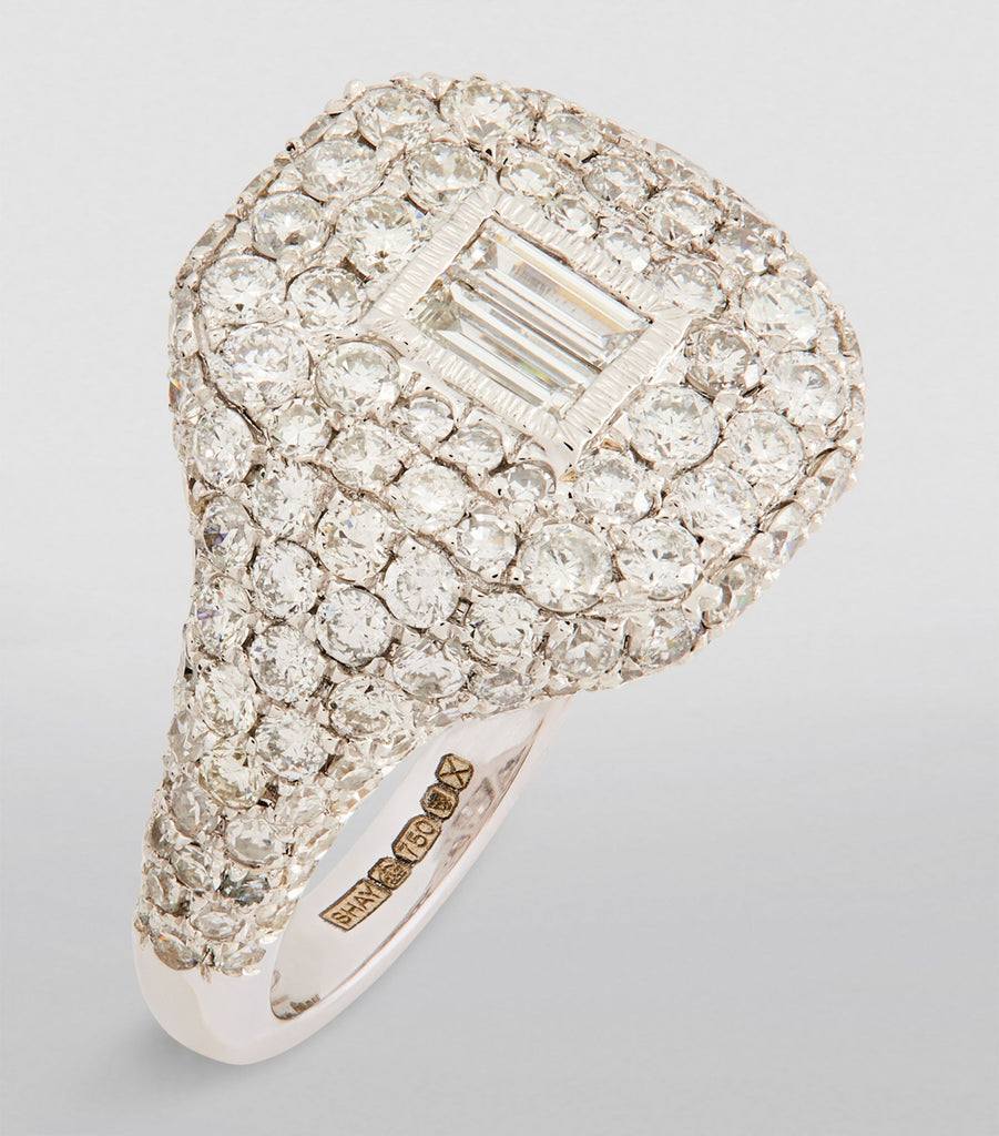 White Gold and Diamond Pinky Ring