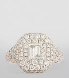 White Gold and Diamond Pinky Ring GOODS Harrods   