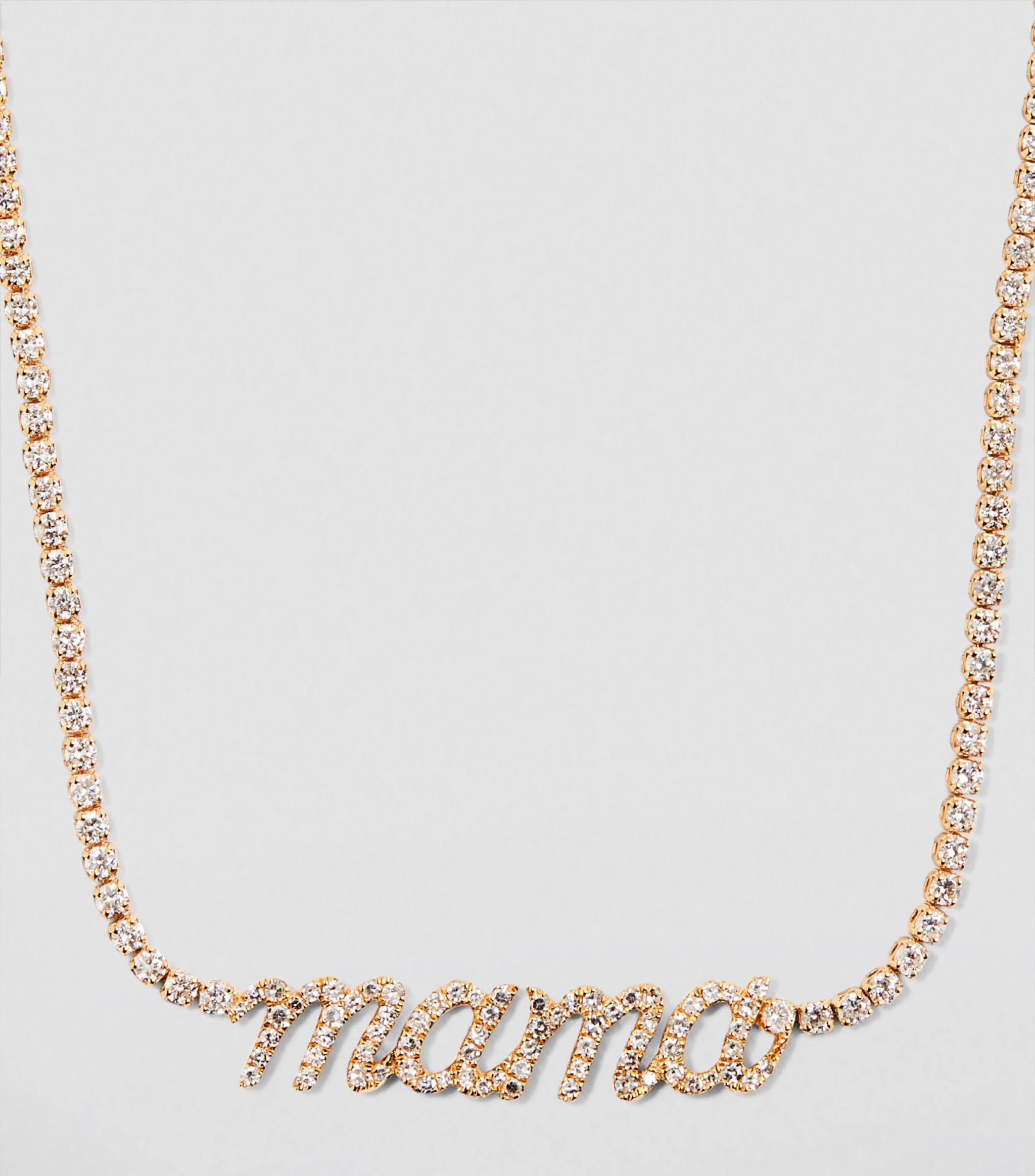 Yellow Gold and Diamond Mama Necklace GOODS Harrods   