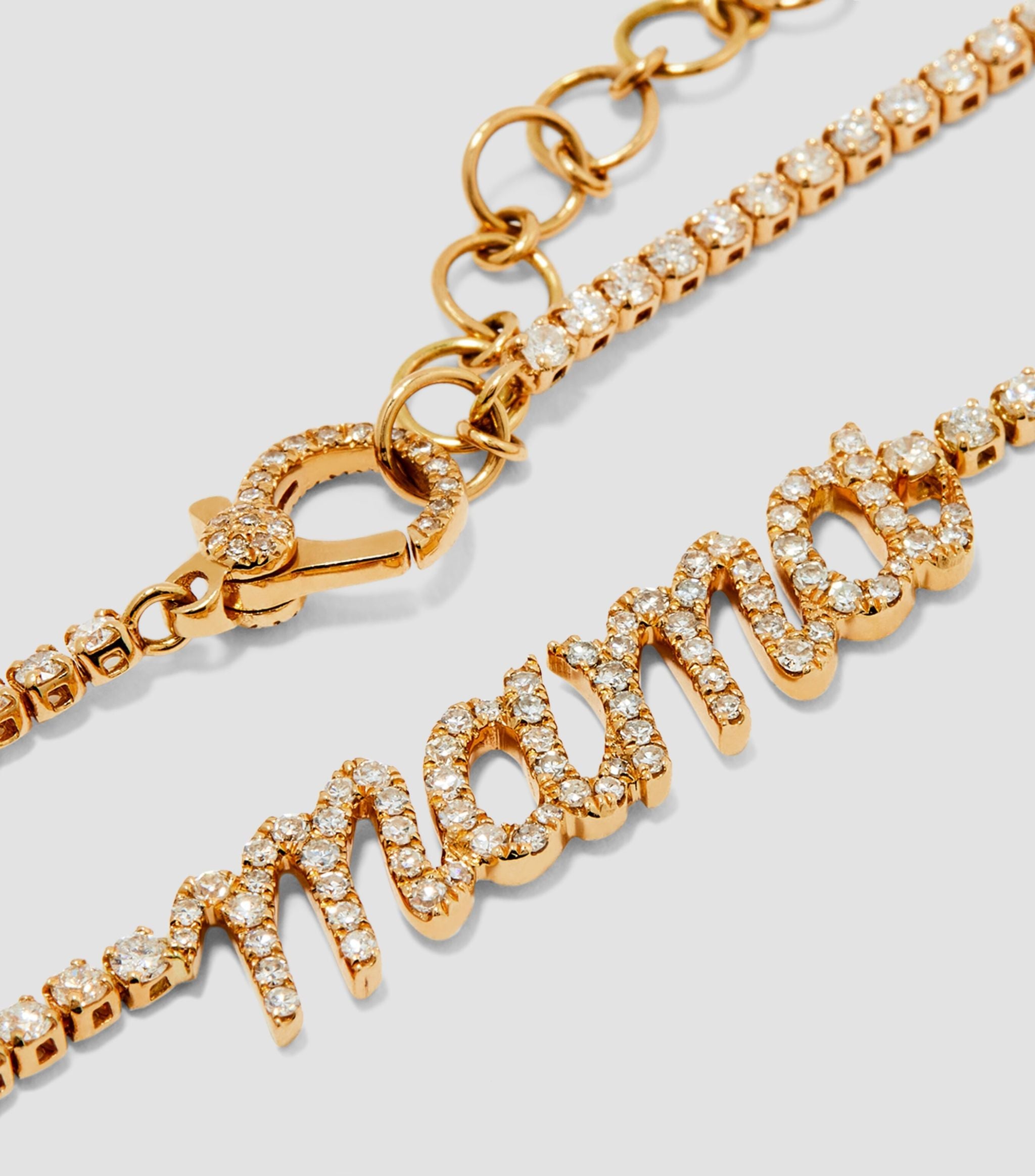 Yellow Gold and Diamond Mama Necklace GOODS Harrods   