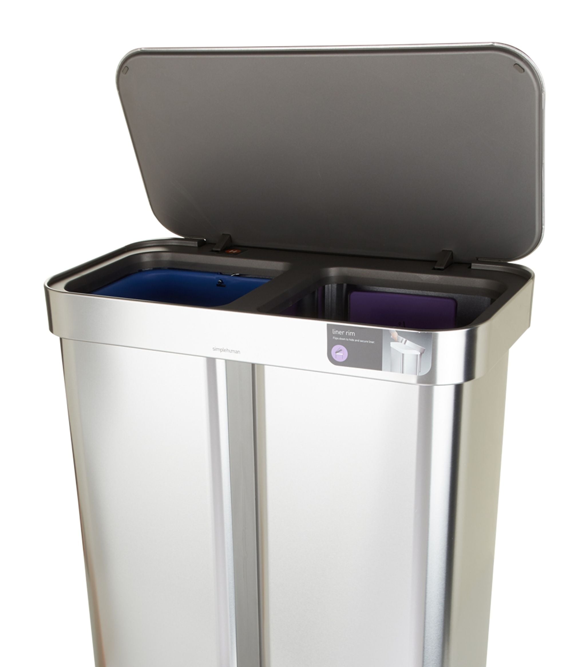 Rectangular Dual Compartment Recycle Bin (58L) GOODS Harrods   