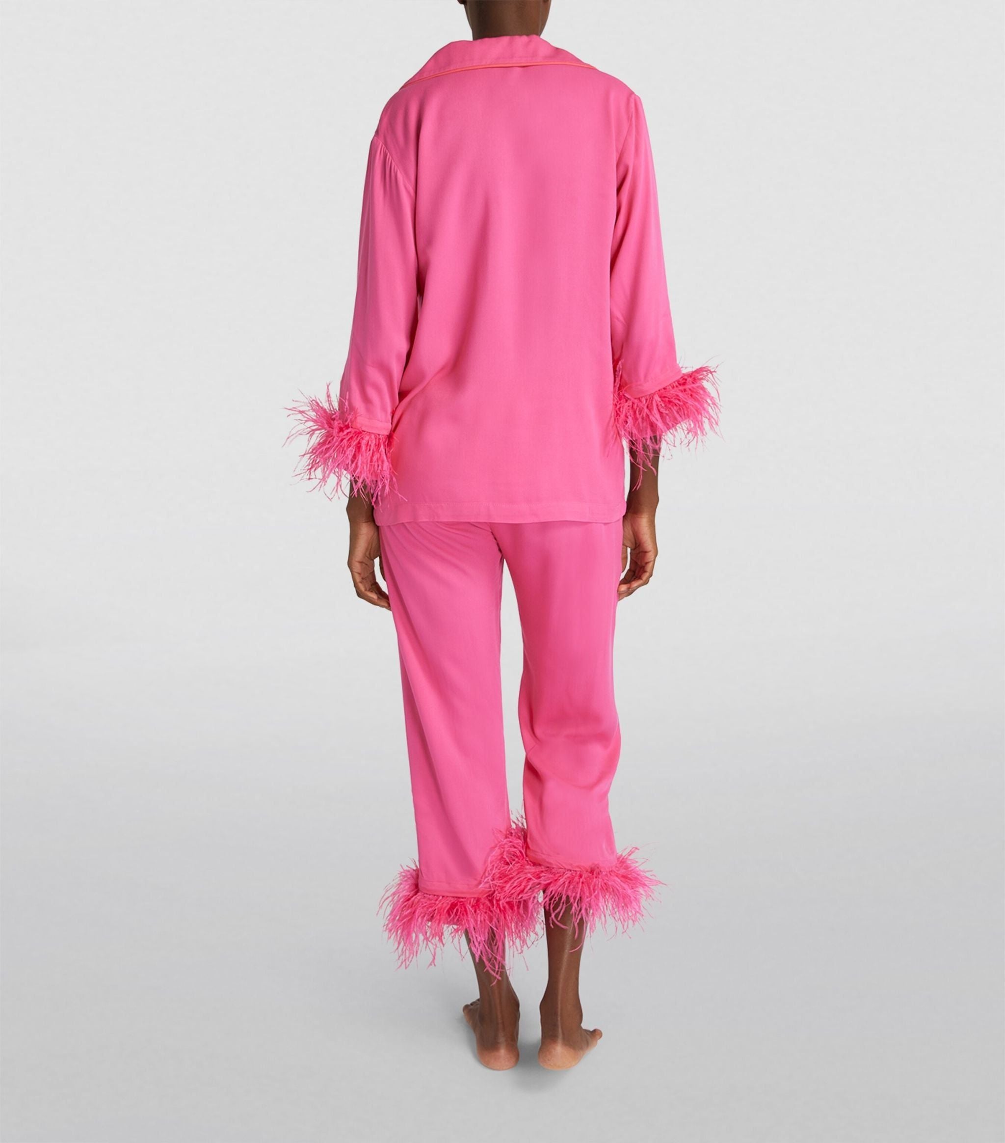 Feather-Trimmed Party Pyjama Set GOODS Harrods   