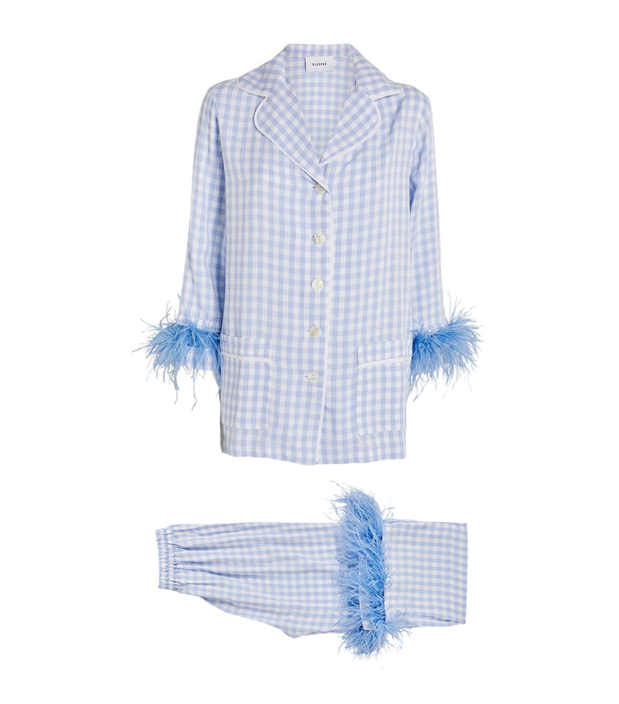 Feather-Trimmed Party Pyjama Set