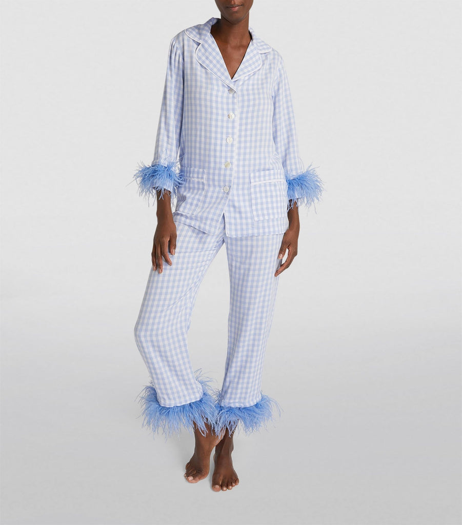 Feather-Trimmed Party Pyjama Set