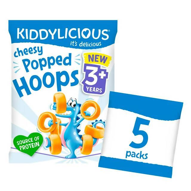 Kiddylicious Cheesy Popped Hoops 3+ Years 5x10g 3 years + Sainsburys   