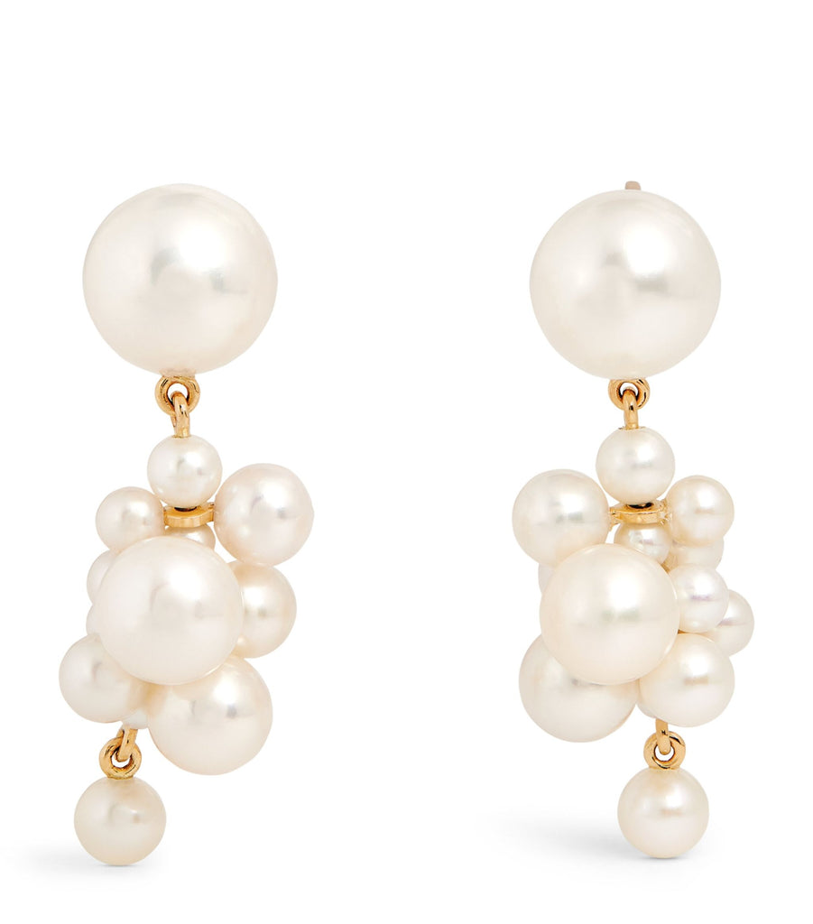 Yellow Gold and Pearl Botticelli Earrings