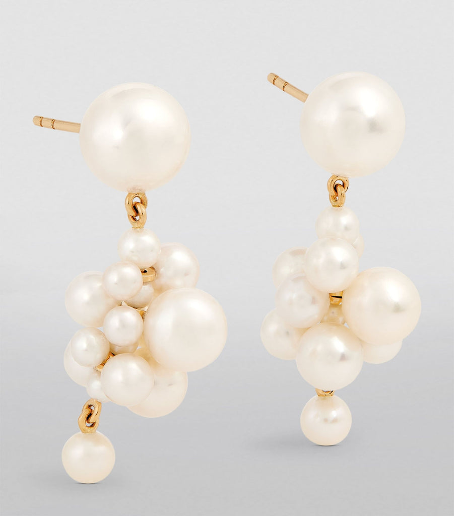 Yellow Gold and Pearl Botticelli Earrings