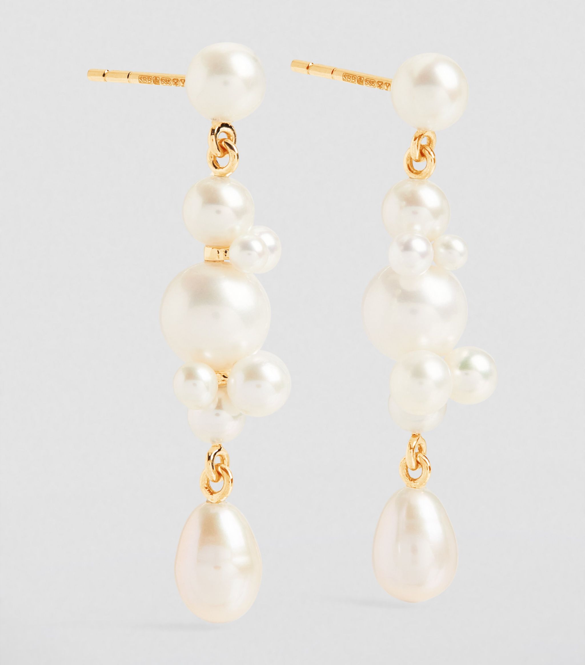 Yellow Gold and Pearl Petite Splash Earrings GOODS Harrods   