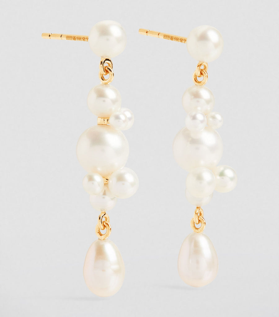 Yellow Gold and Pearl Petite Splash Earrings