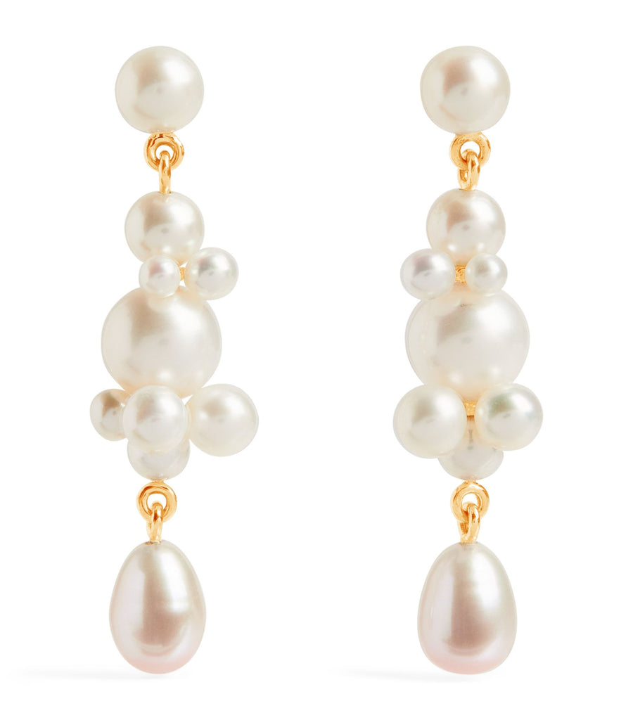 Yellow Gold and Pearl Petite Splash Earrings