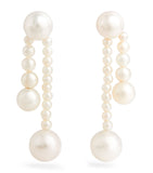 Yellow Gold and Pearl Ruban de Perle Earrings GOODS Harrods   